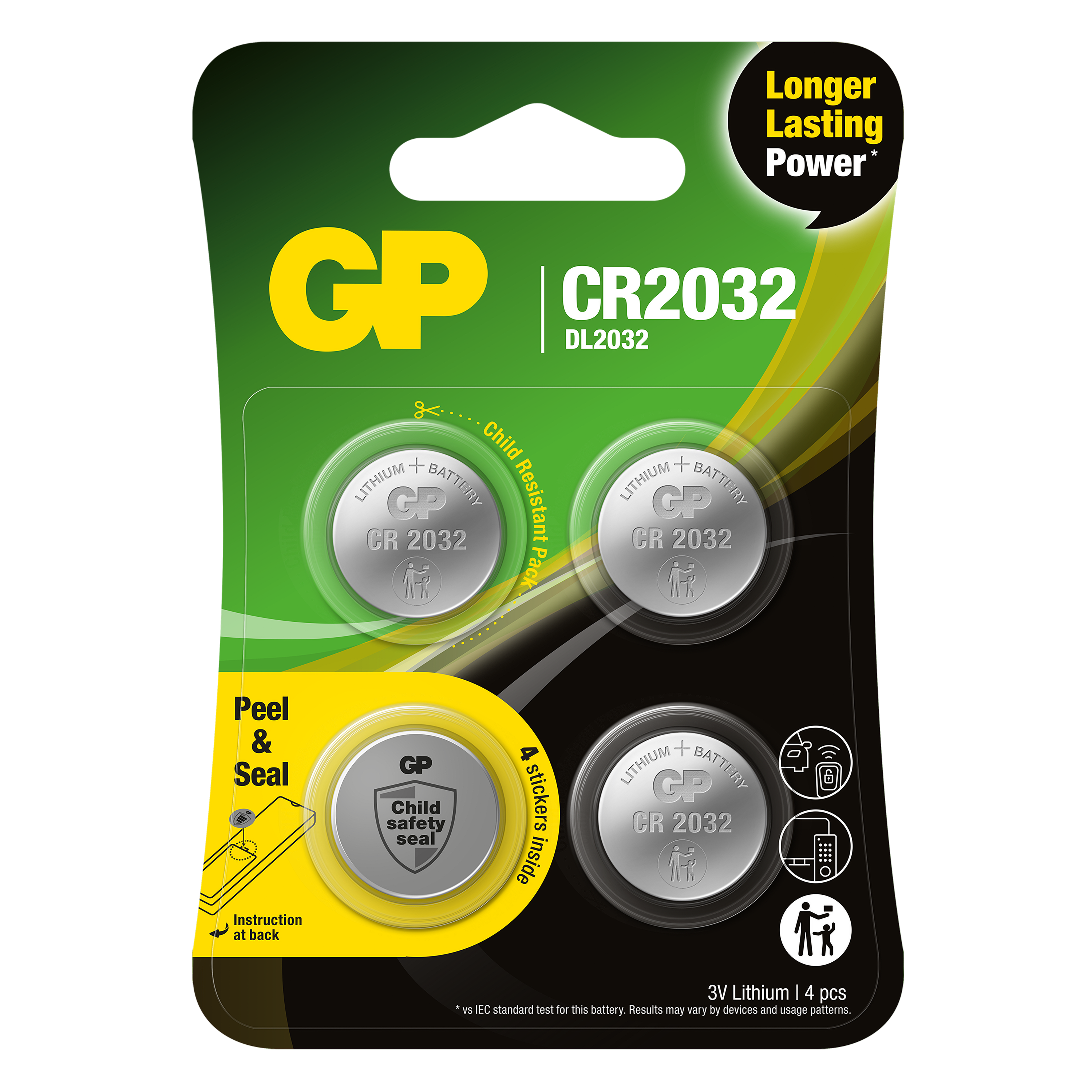 Batteri GP Batteries Lithium Knappcell CR2032 4-p