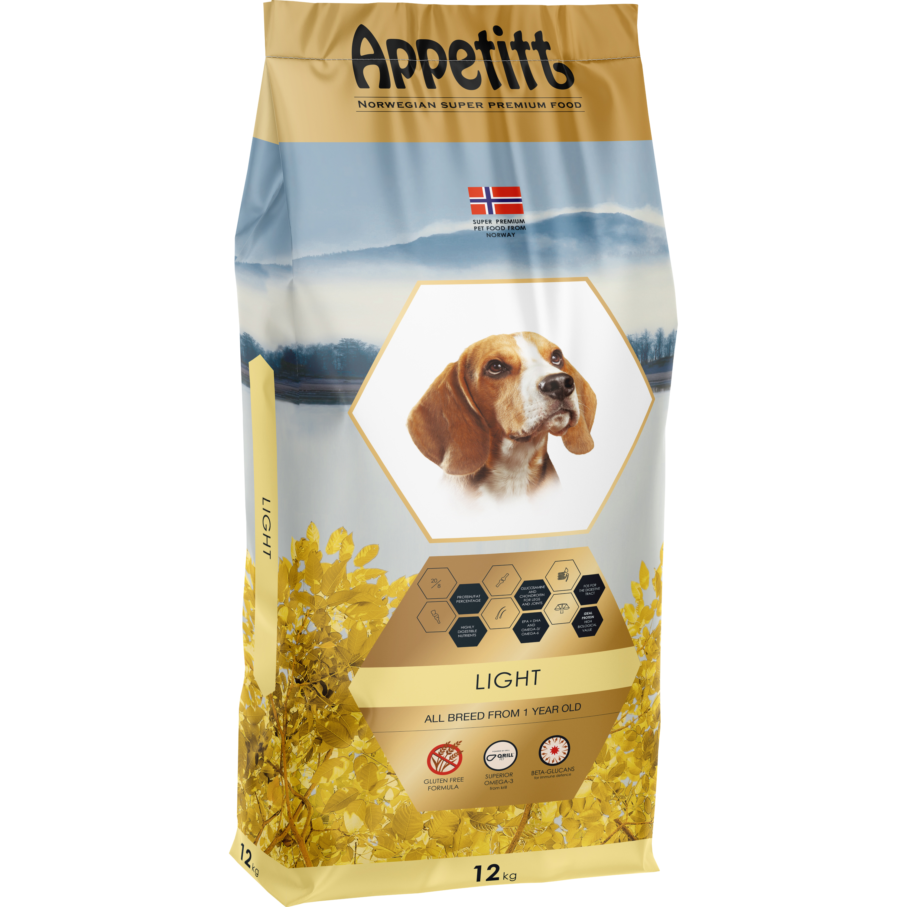 Hundfoder Appetitt Light 12 kg