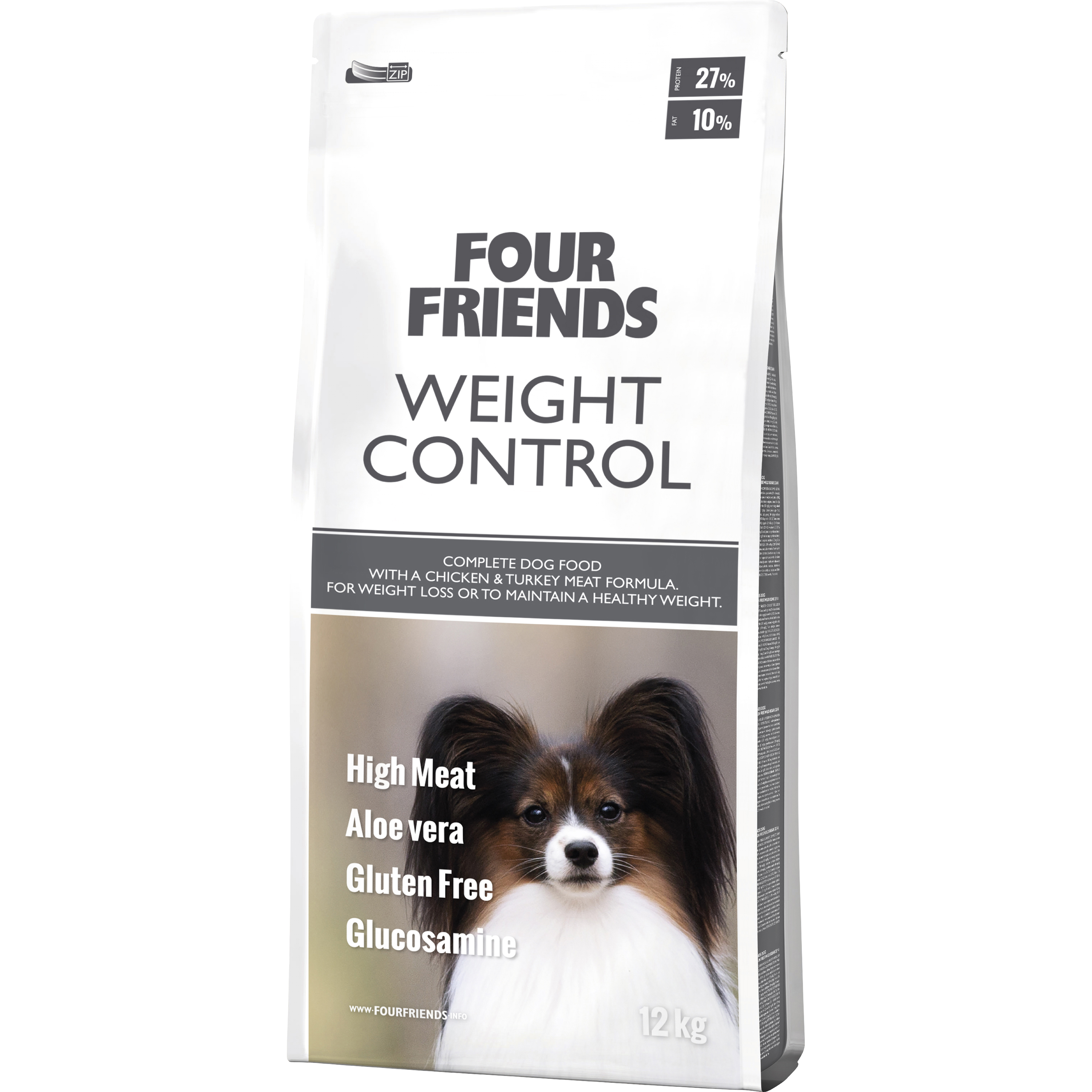 Hundfoder Four Friends Weight Control Chicken & Turkey 12kg