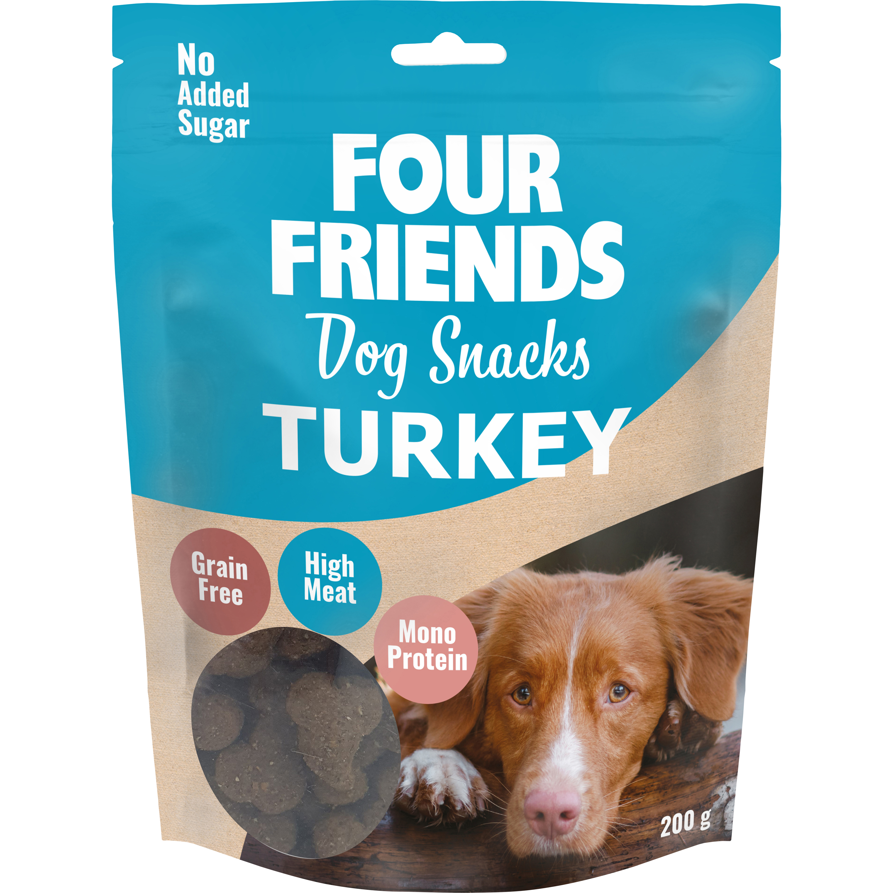 Hundgodis Four Friends Snacks Turkey 200g