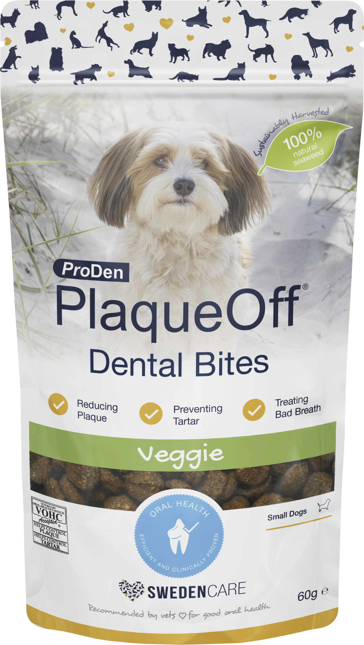 Hundgodis PlaqueOff Dental Bites 60g
