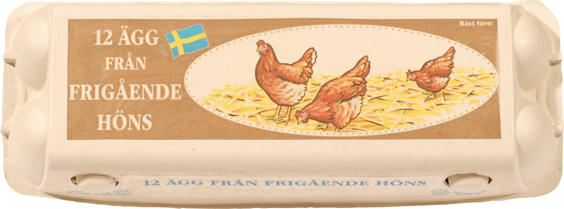 Äggkartong Frigående höns för 12 ägg 56-p