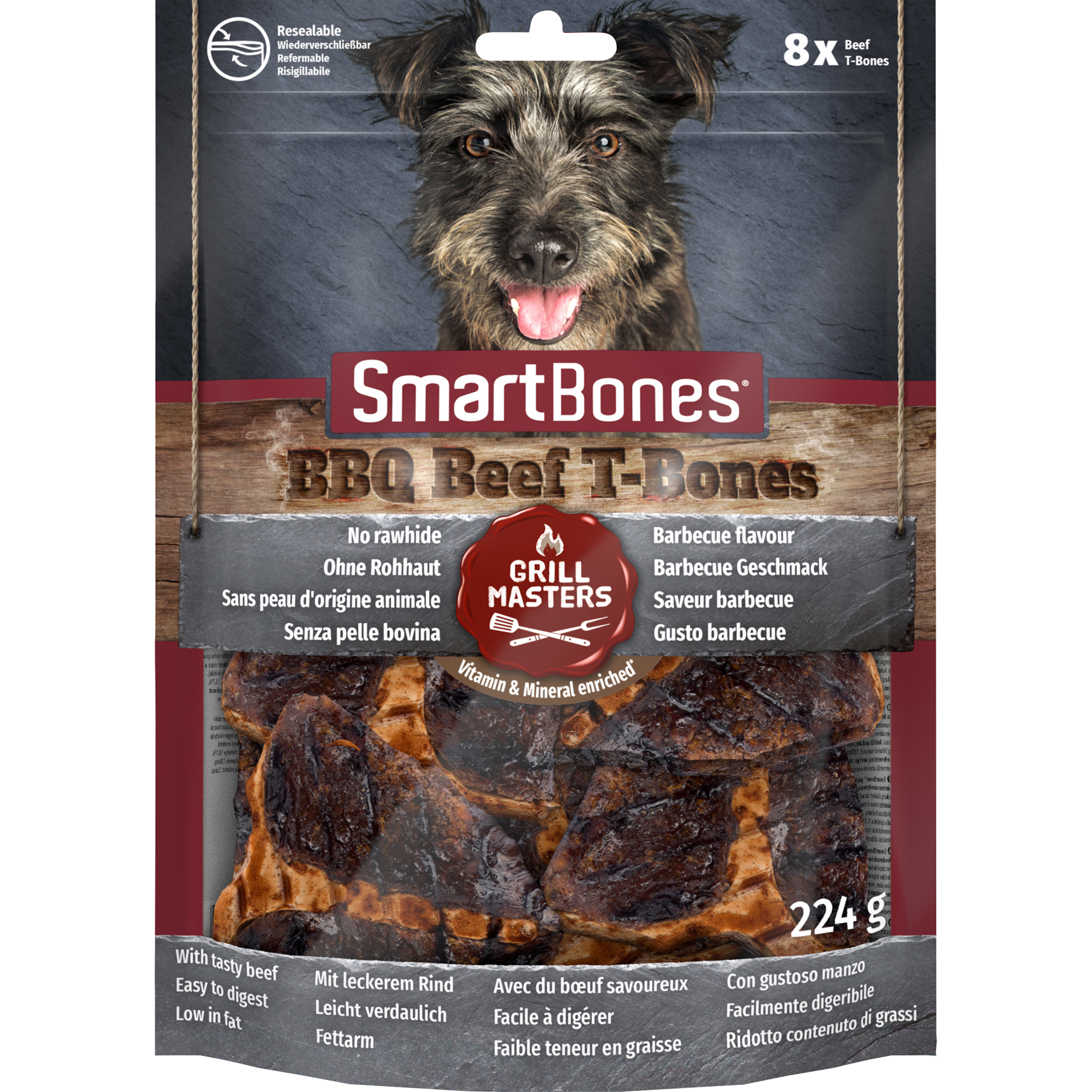Hundtugg SmartBones BBQ Beef T-Bones 8-p