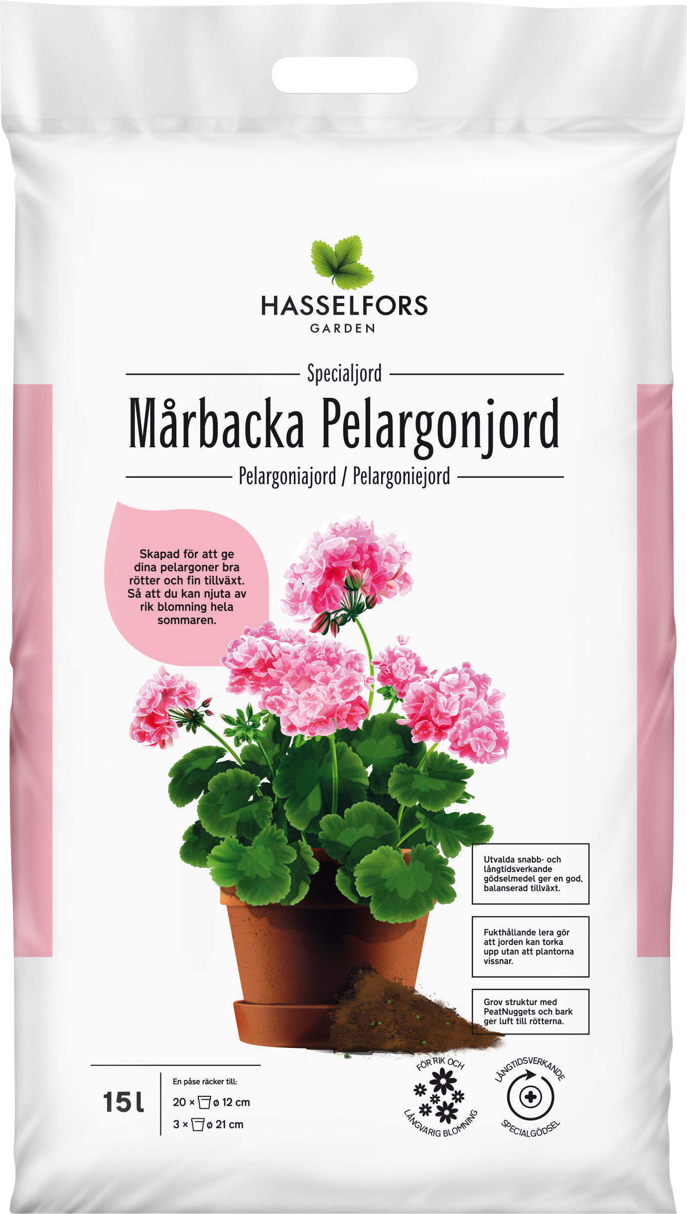 Pelargonjord Hasselfors 15L