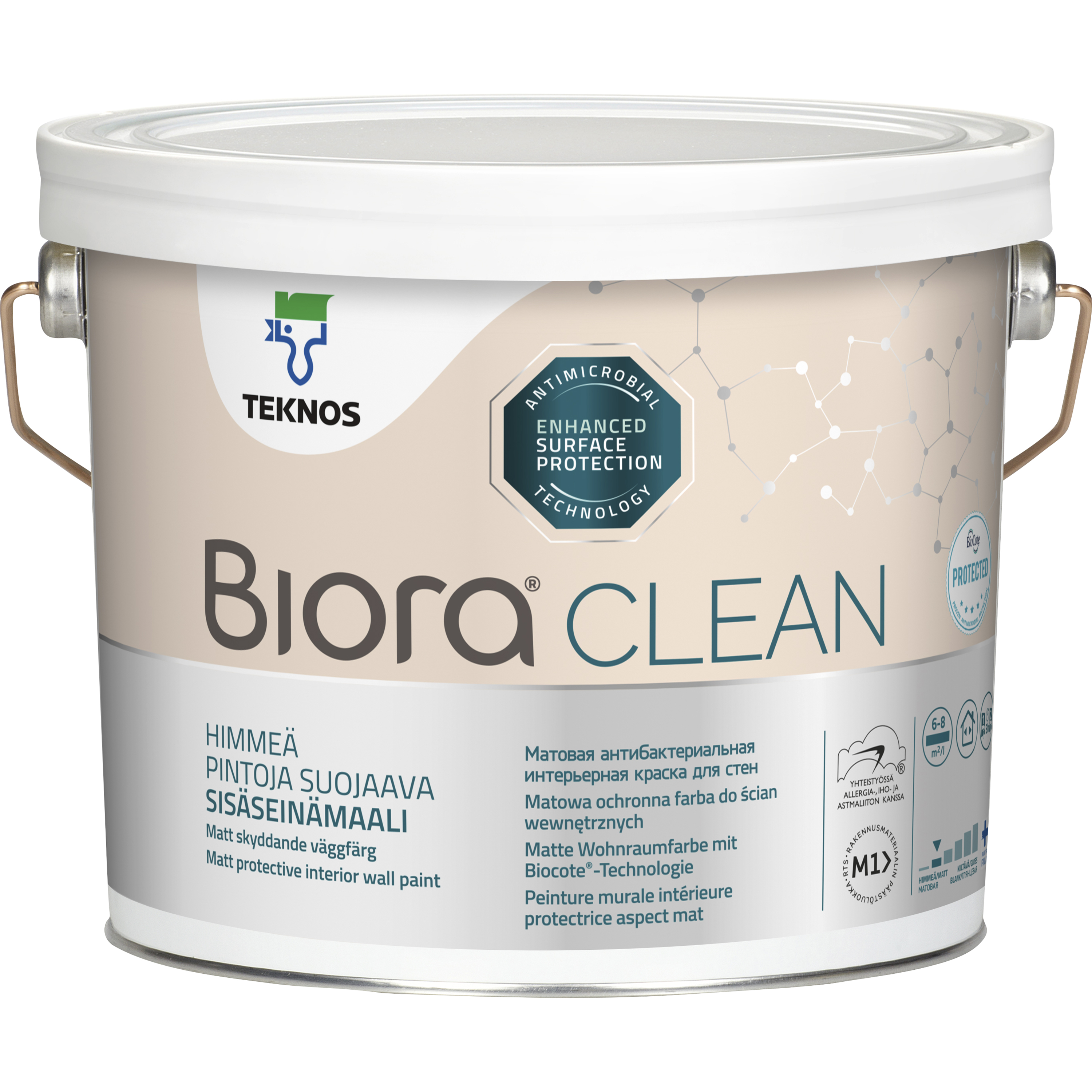 Väggfärg Teknos Biora Clean Bas 3 2,7 l