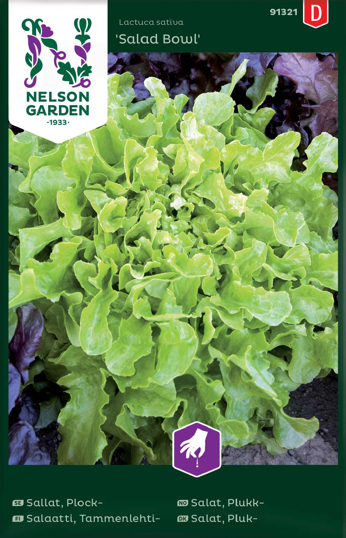 Fröer Nelson Garden Sallat Plock- Salad Bowl Grön