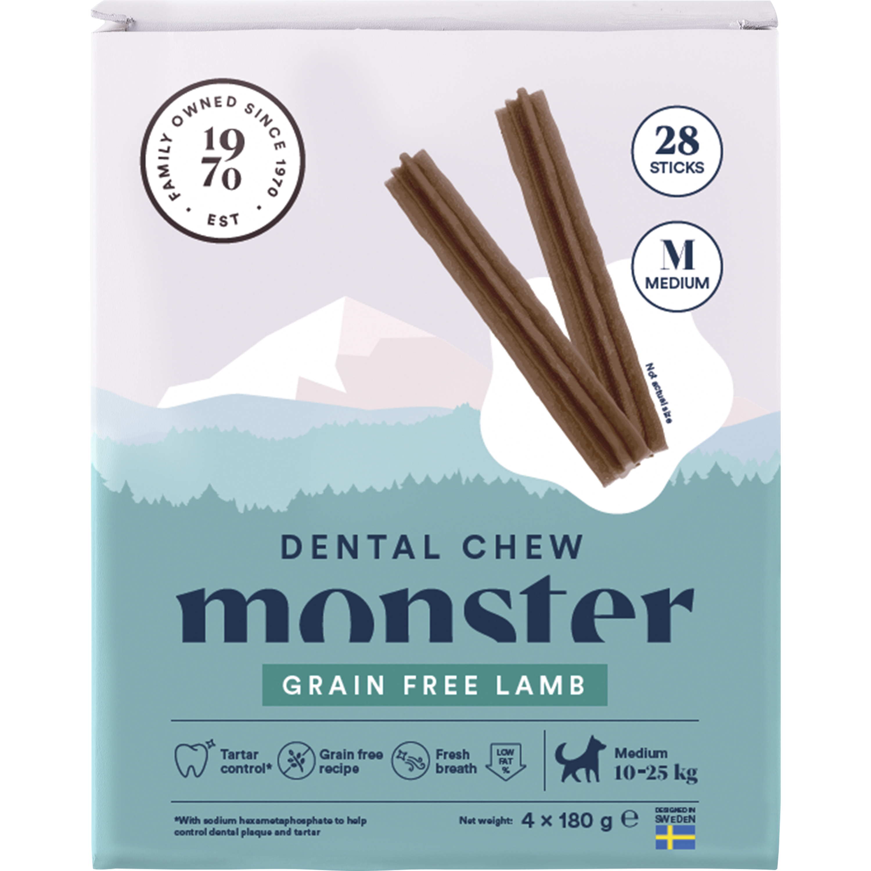 Hundtugg Monster Dental Chew Lamb M 28-p
