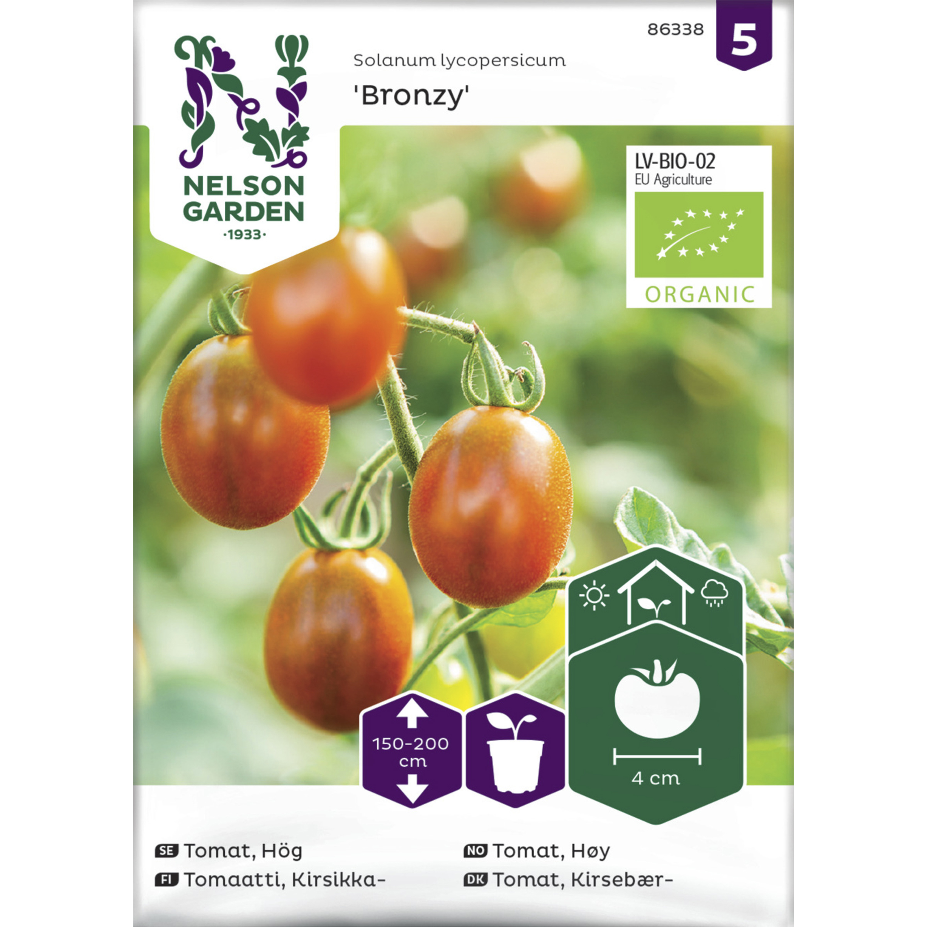 Fröer Nelson Garden Hög Tomat Bronzy Organic