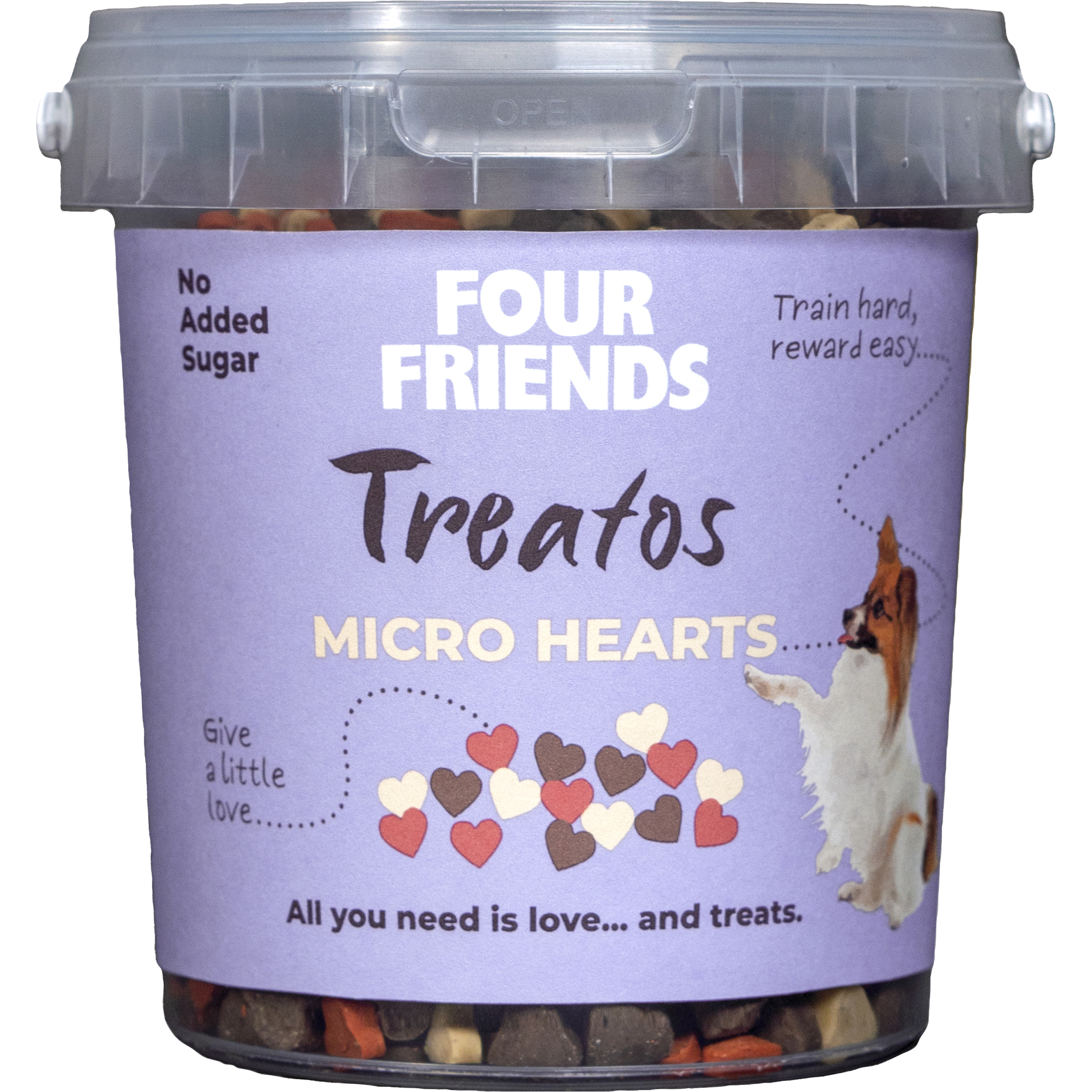 Hundgodis Four Friends Micro Hearts 500 g