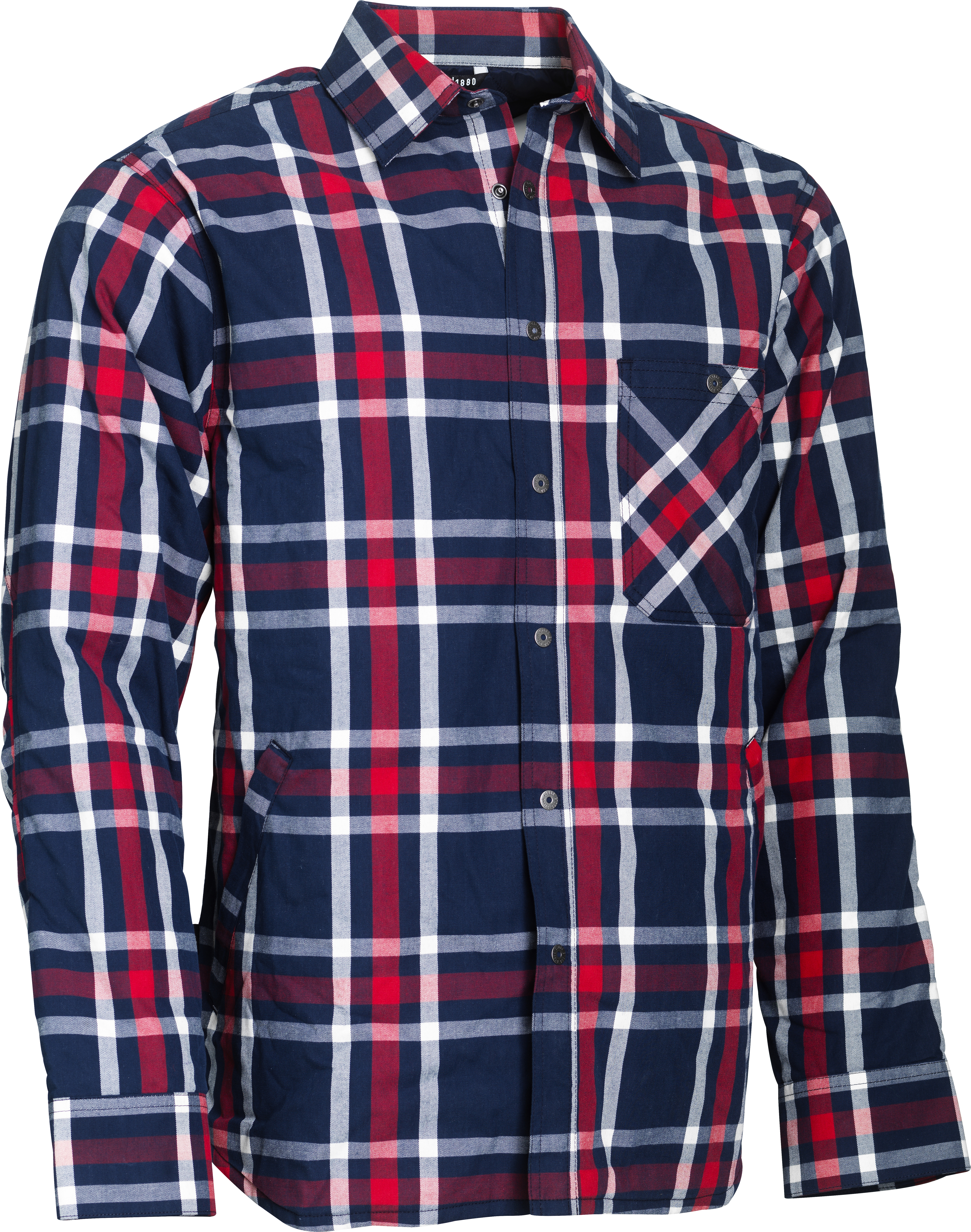 Flanellskjorta G1880 Fodrad, Blå/röd - röd, XS