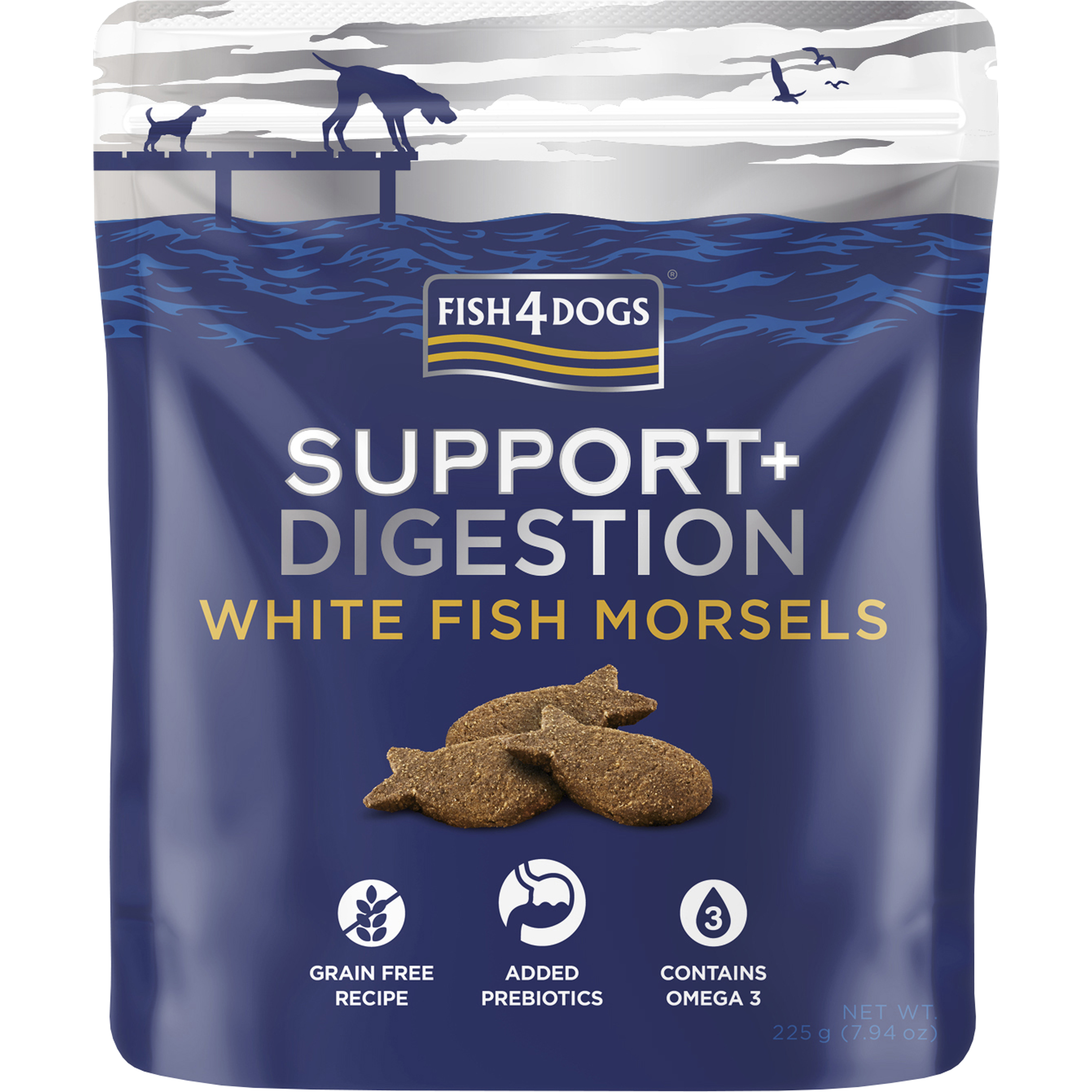 Hundgodis Fish4Dogs Support+ Digestion 225 g
