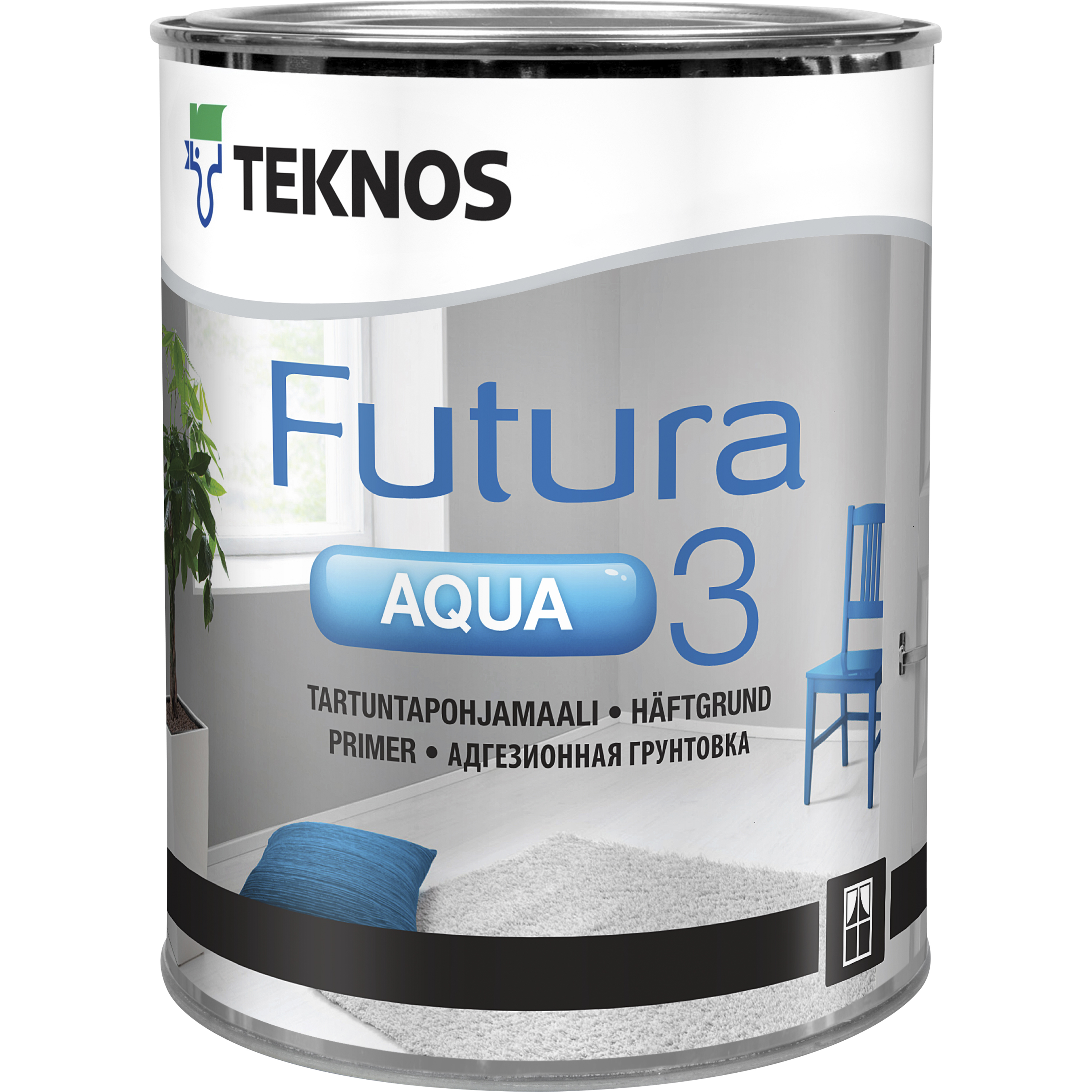 Teknos Häftgrund vit Fut-Aqua 0,9 liter