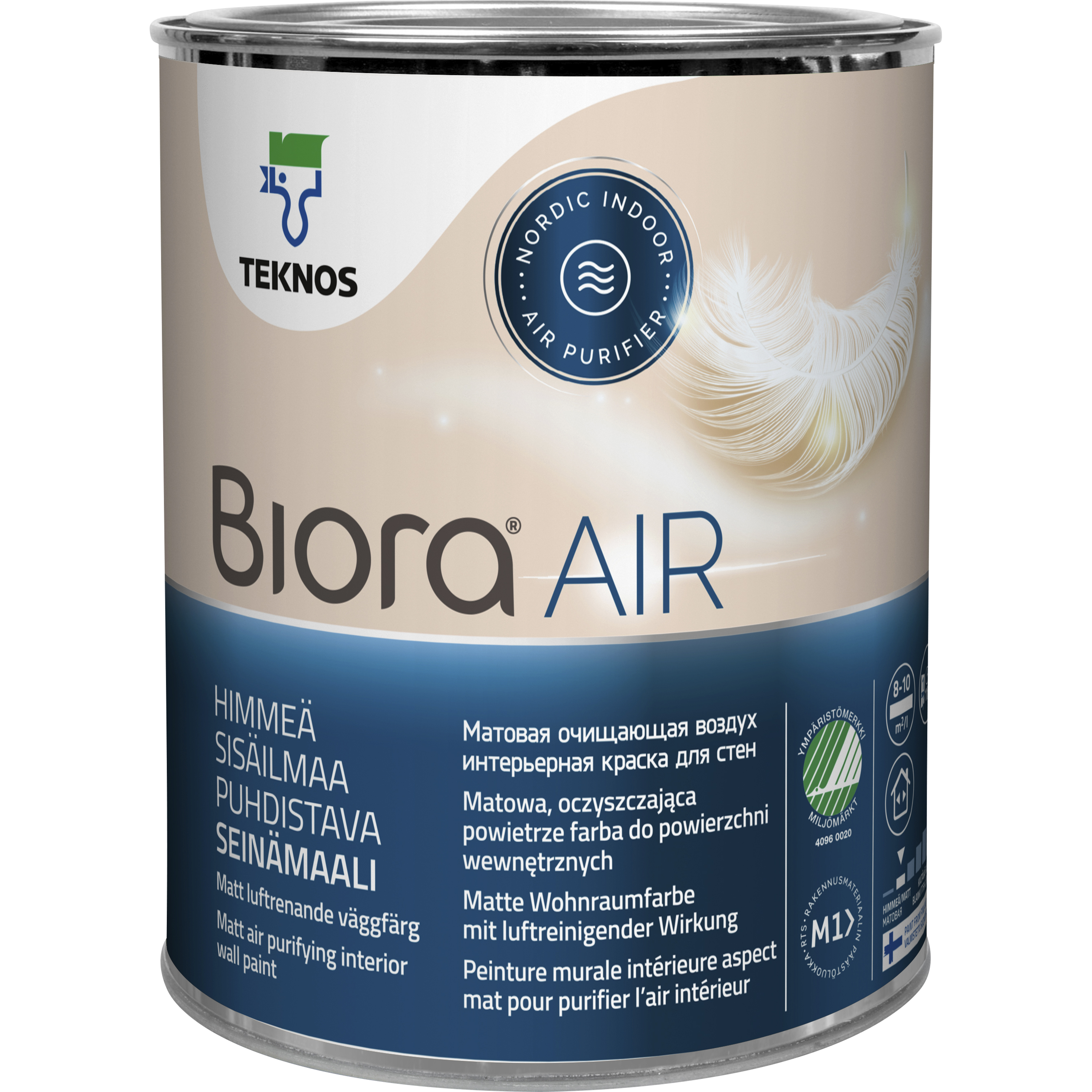 Väggfärg Teknos Biora Air Bas 1 0,9 l