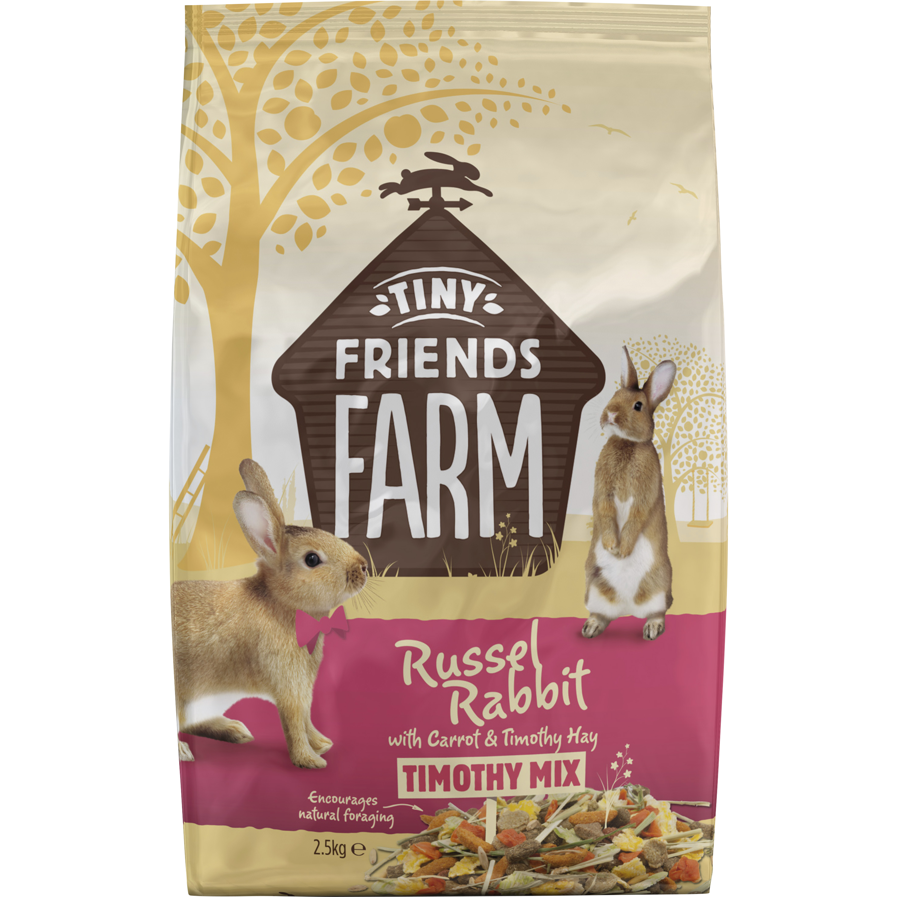 Kaninfoder Tiny Friends Farm Russel Morot & Timotej 2,5kg