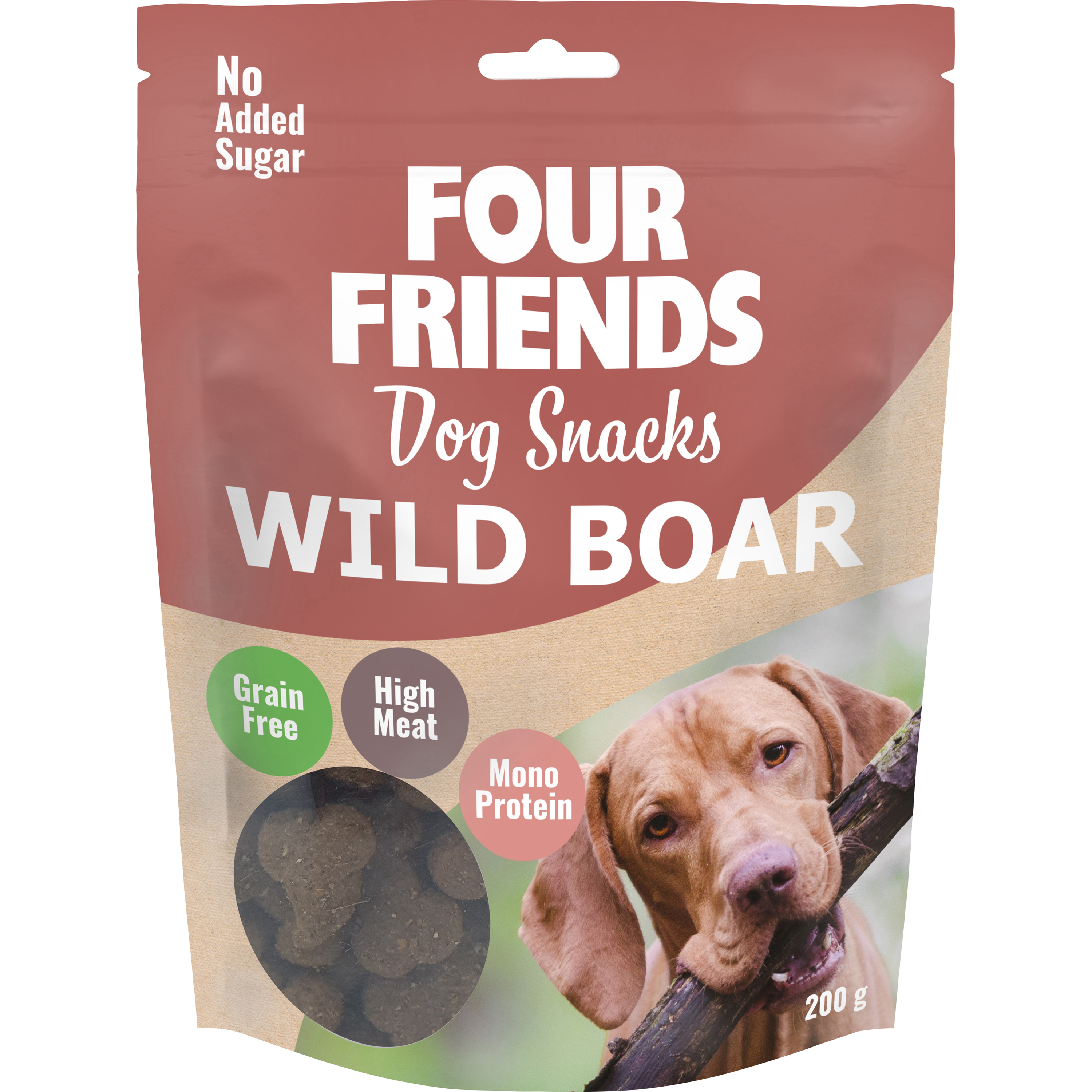 Hundgodis Four Friends Dog Snacks Wild Boar, 200 g