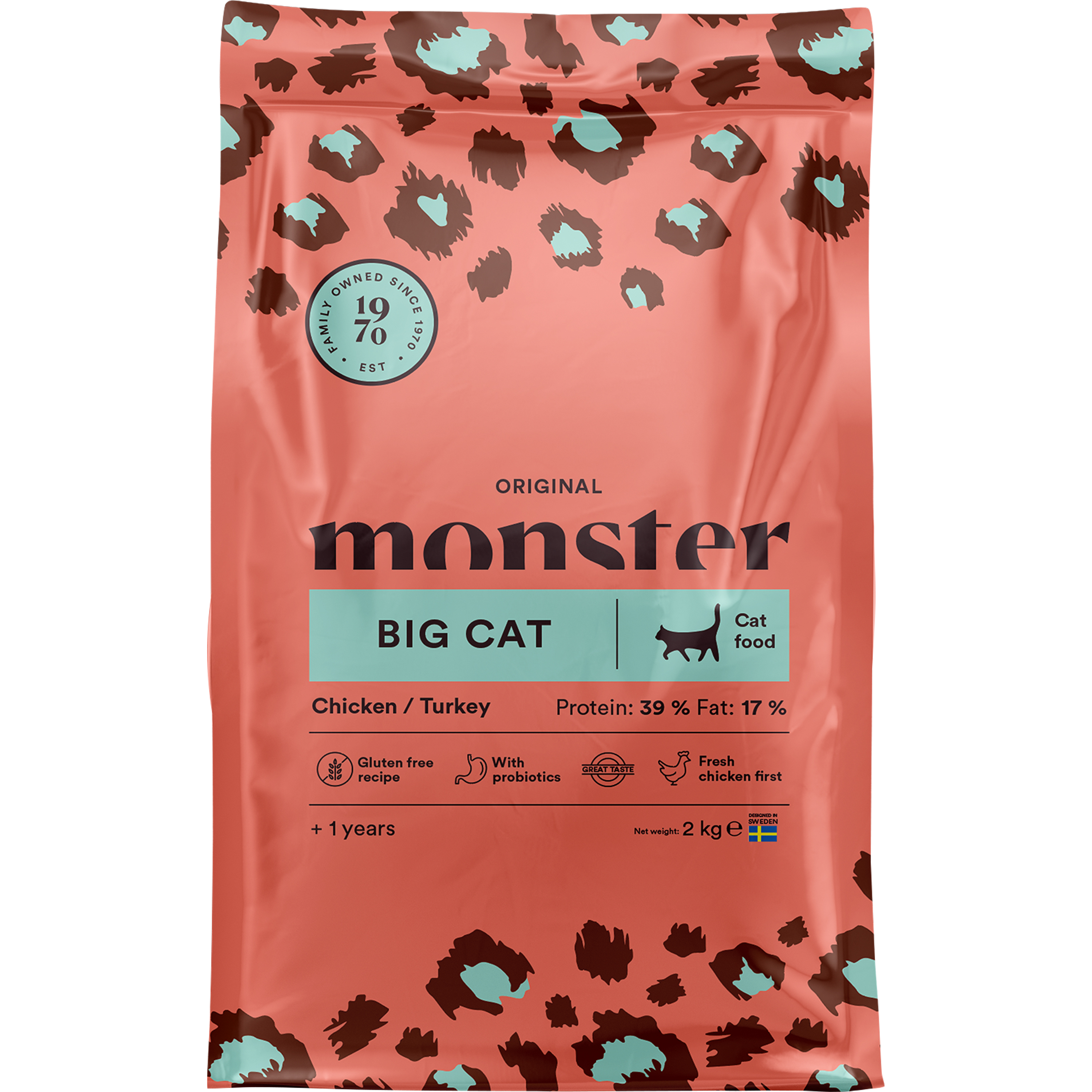 Kattmat Monster Original Adult Big Cat Chicken/Turkey 2kg