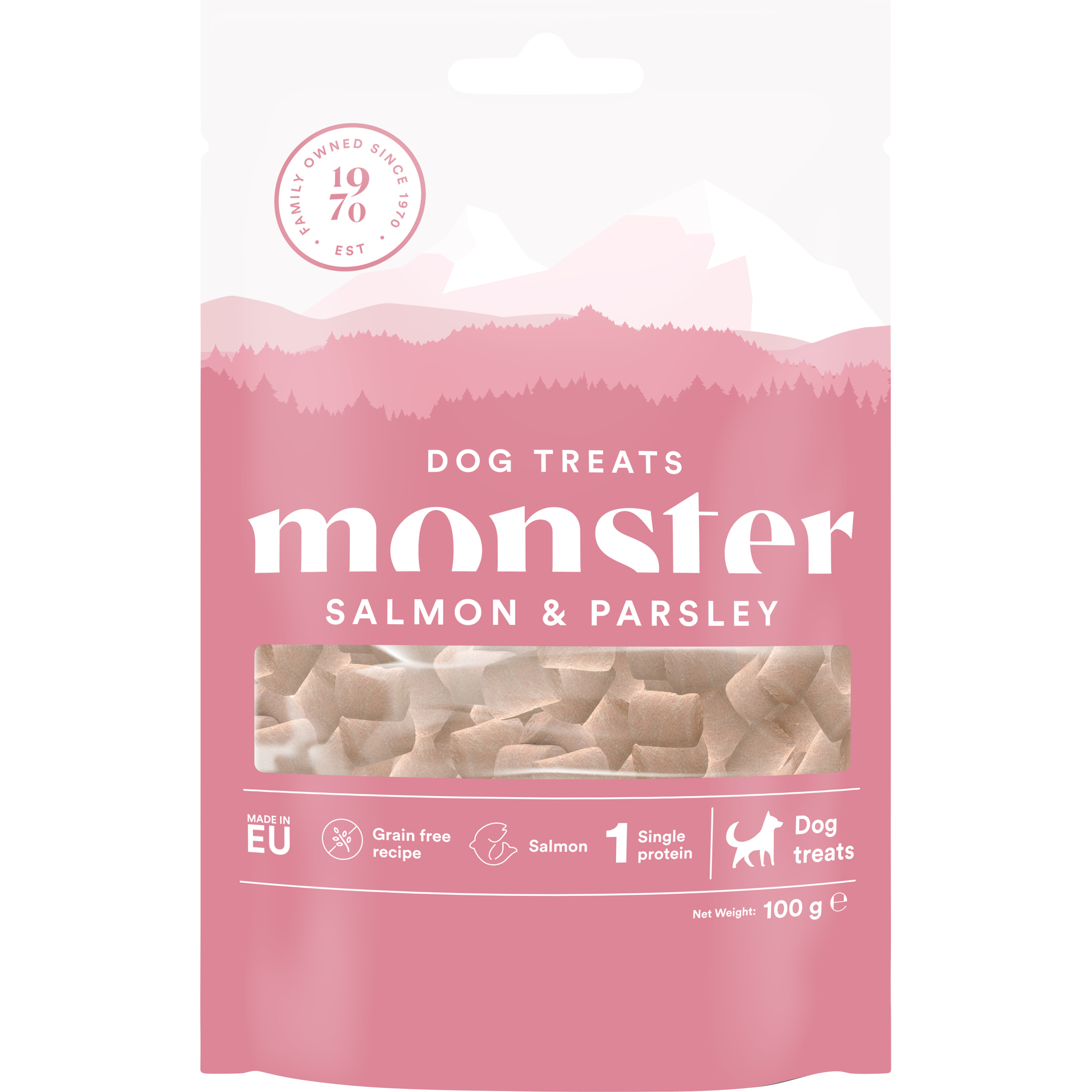 Hundgodis Monster Dog Treats Salmon & Parsley 100 g