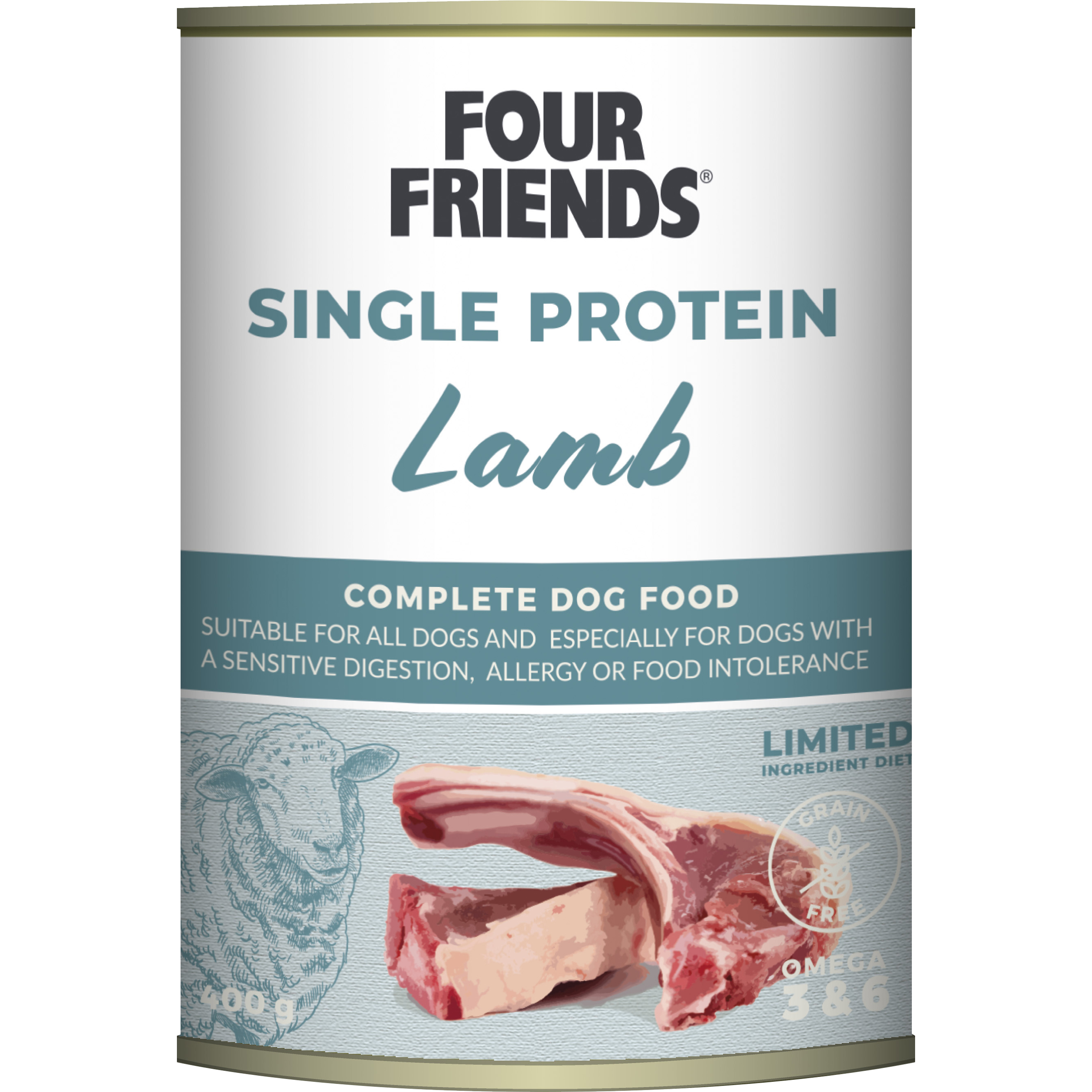 Våtfoder Four Friends Single Protein Lamb 400g