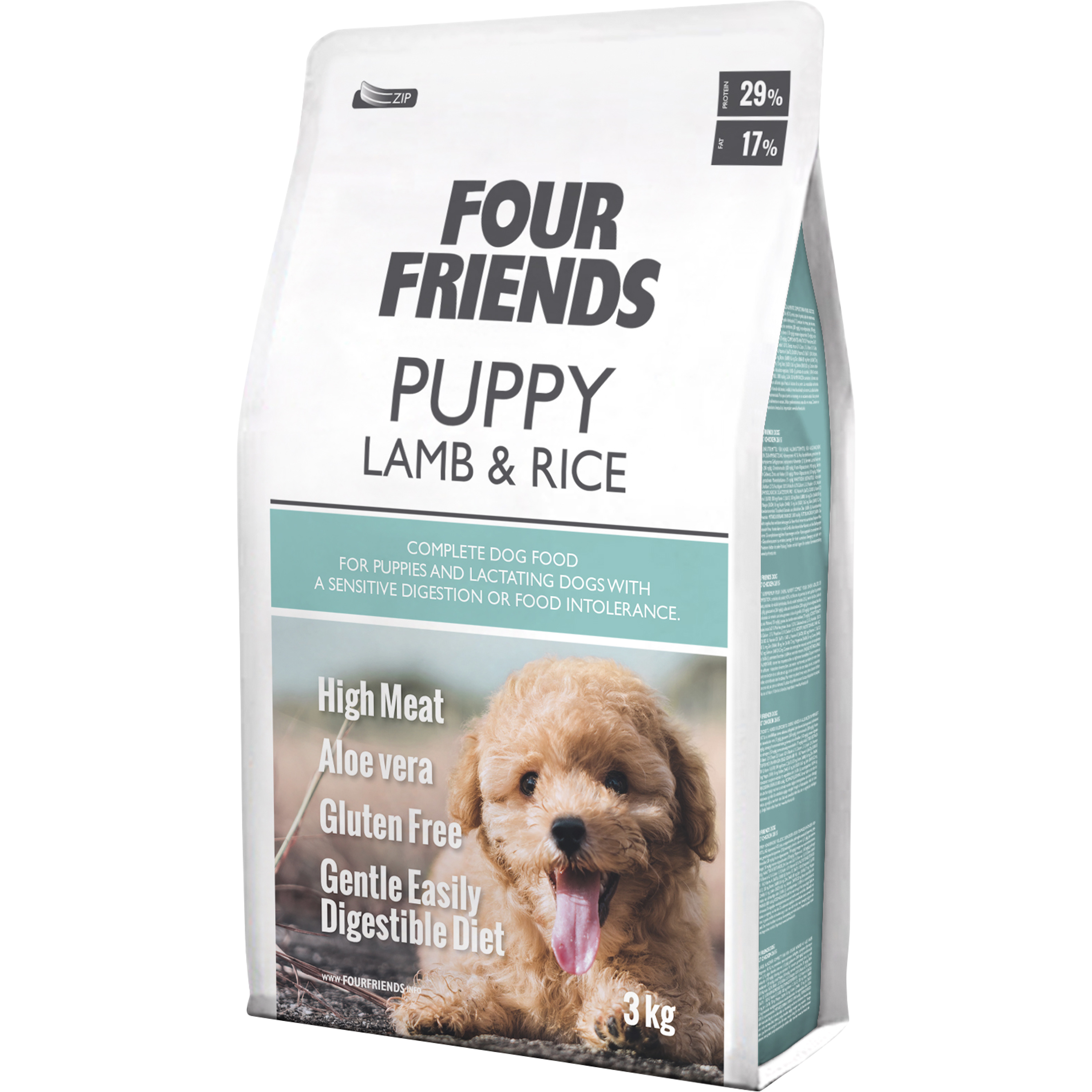 Valpfoder Four Friends Puppy Lamb & Rice 3kg