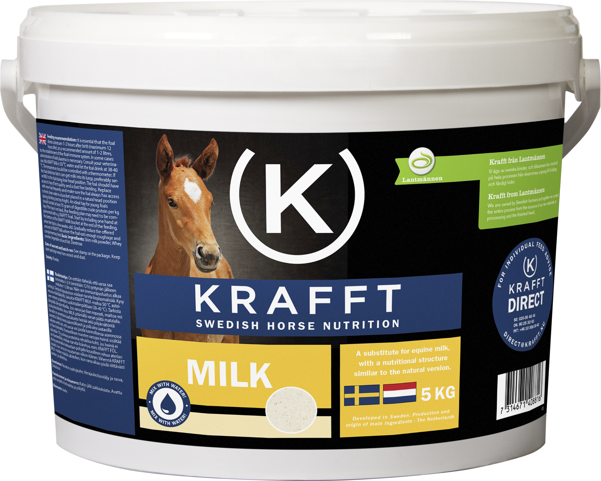 Mjölkersättning Krafft Milk Häst 5kg