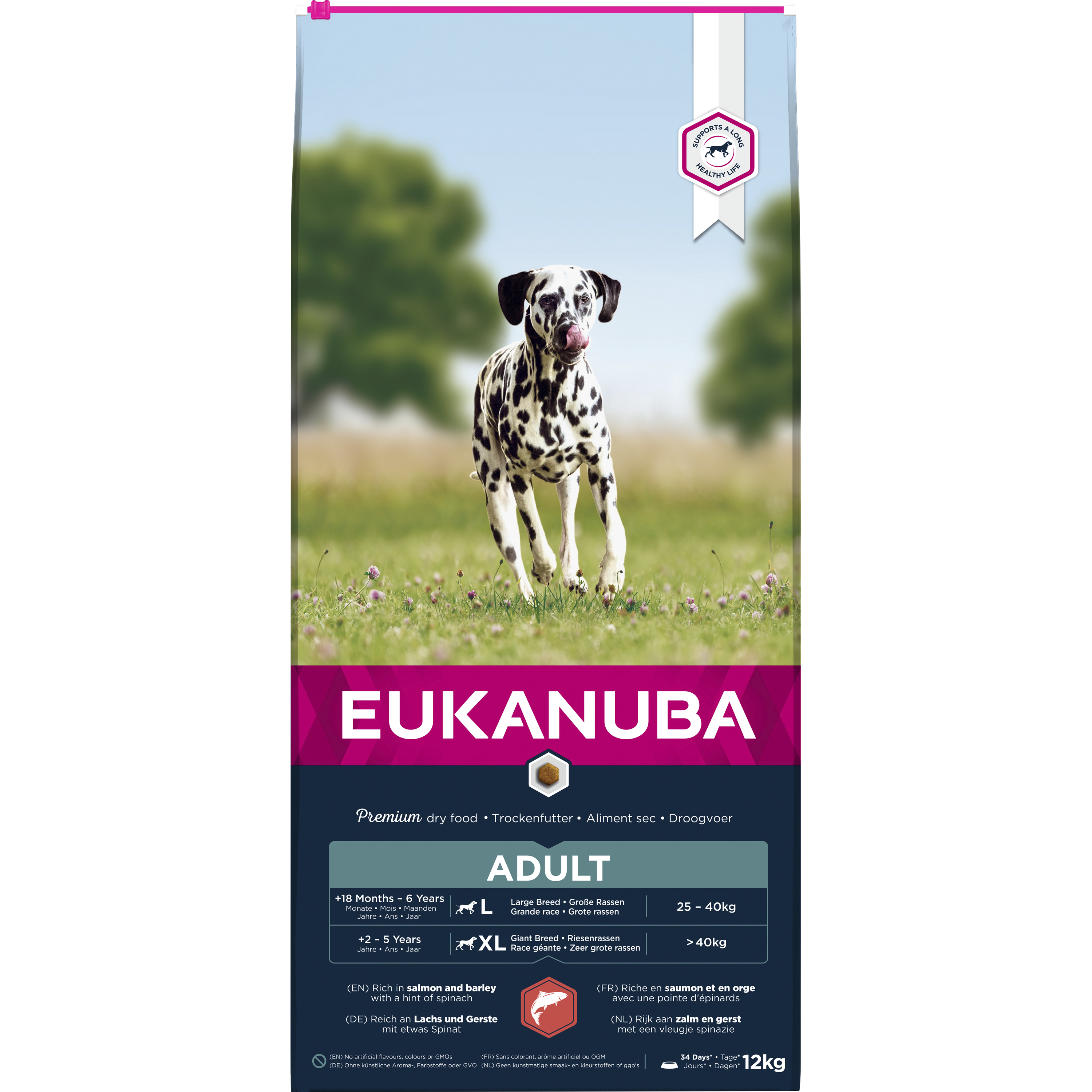 Hundfoder Eukanuba Adult All breeds Salmon & Barley 12kg