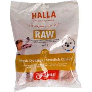 Hundfoder Halla Raw Svensk Kyckling, 800 g