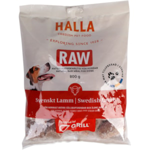Hundfoder Halla Raw Svenskt Lamm, 800 g