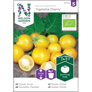 Fröer Nelson Garden Körsbärstomat Tigerette Cherry Organic