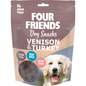 Hundgodis Four Friends Dog Snacks Venison and Turkey 200 g