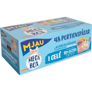 Kattmat Mjau Megabox Kött och fisk i gelé, 48x85 g