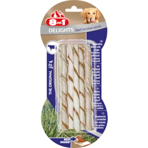 Tuggpinnar 8in1 Delights Beef Twisted Sticks XS