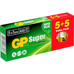 Batteri GP Alkaliner AAA 5+5-pack