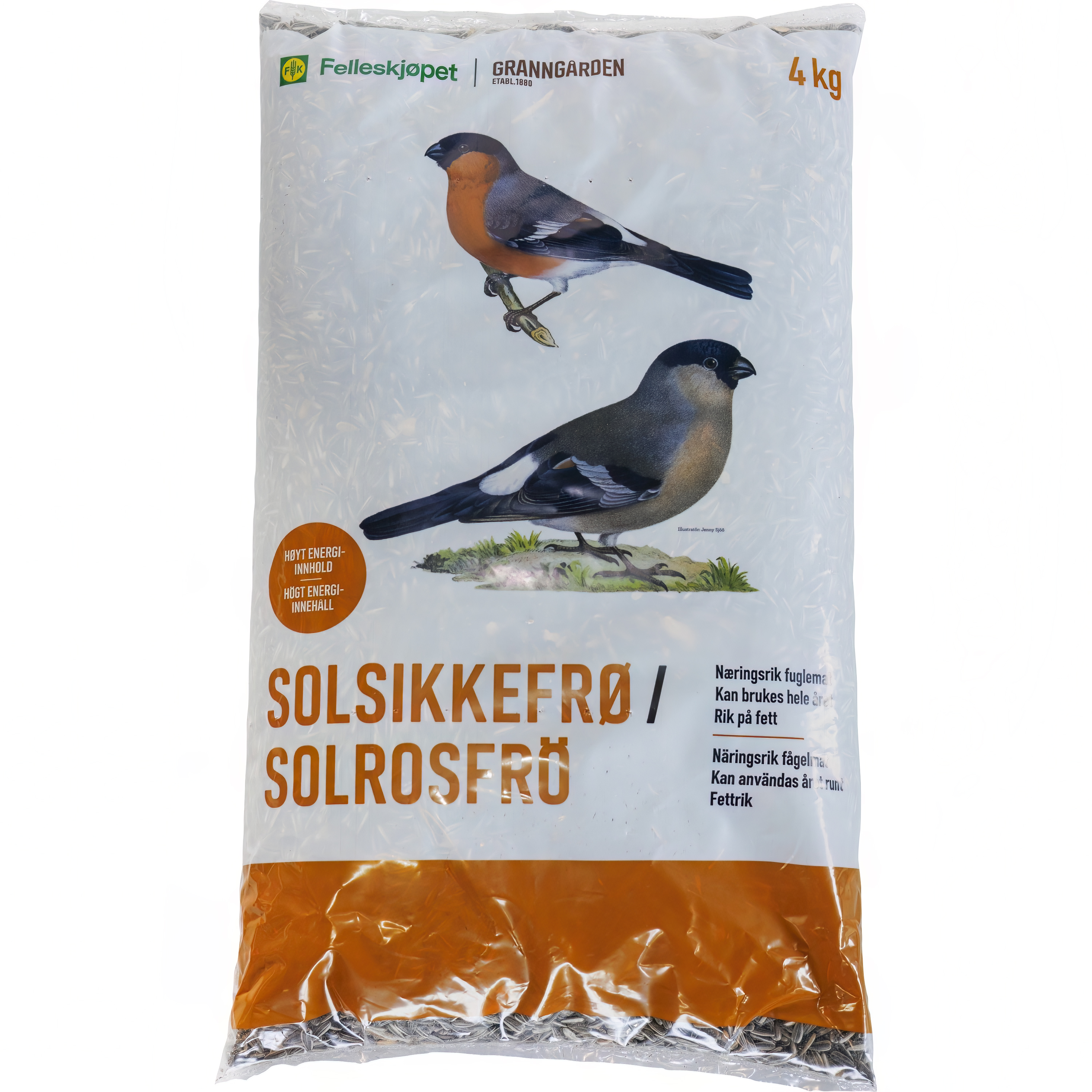 Fågelmat Granngården Solrosfrö Strimmiga+Svarta 4kg