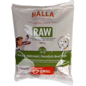 Hundfoder Halla Raw Svensk Nötvom, 800 g
