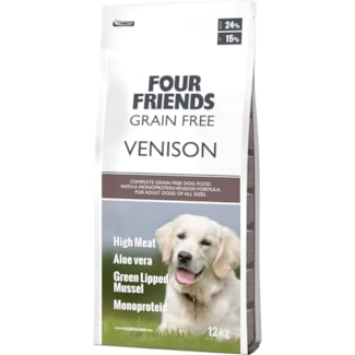 Hundfoder Four Friends Dog Grain Free Venison, 12 kg