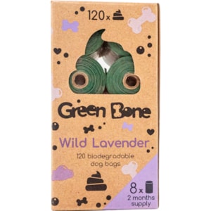 Hundbajspåsar Green Bone Wild Lavender 8 rullar/120 påsar