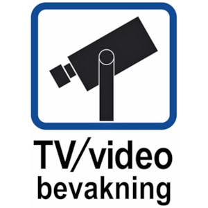Skylt TV/video Övervakning