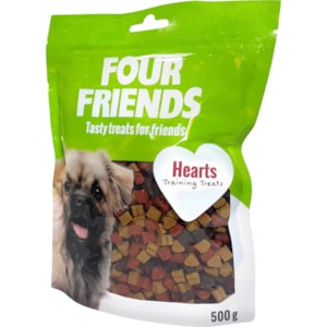 Hundgodis Four Friends Hearts, 500 g
