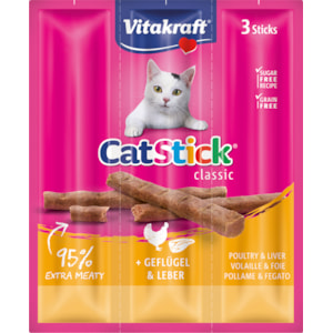 Kattgodis Vitakraft Cat Stick Mini Kyckling och Lever 3-pack