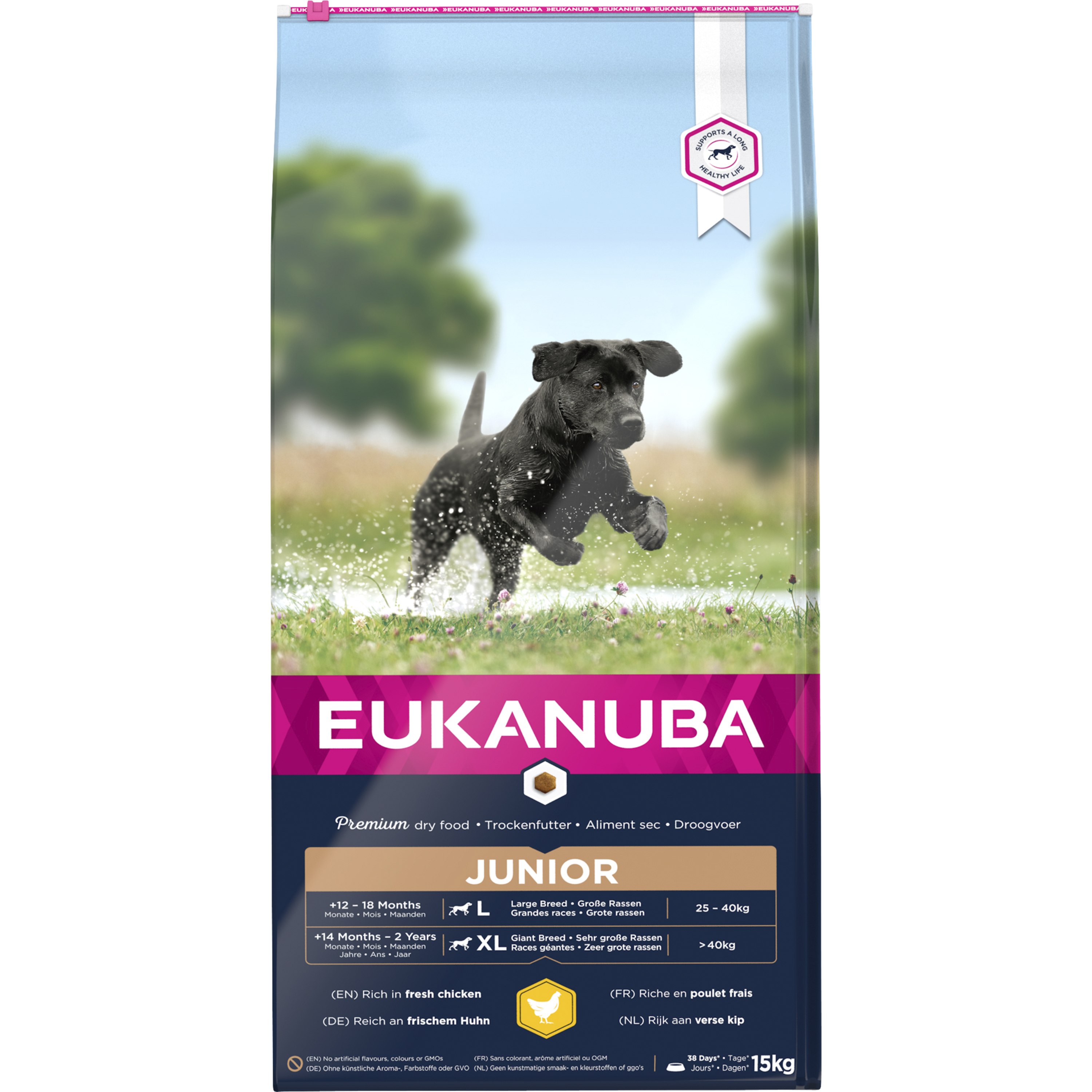 Hundfoder Eukanuba Puppy & Junior Plus+ Grain Salmon 10kg | granngarden.se