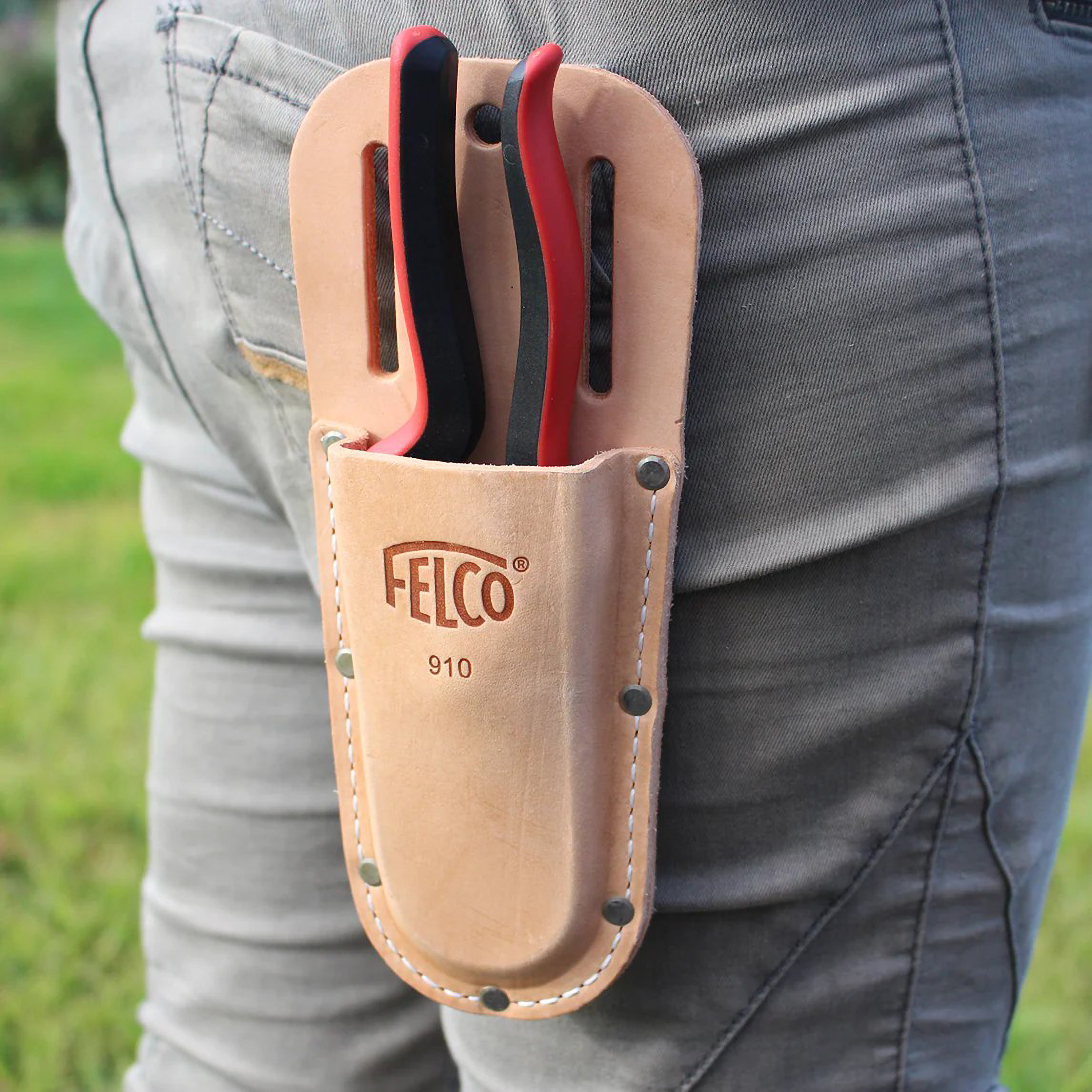 FELCO 910 Ledertasche Für Gartenscheren - Praktischer Gürtelclip Für Unterwegs
