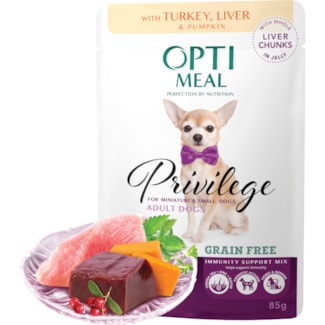 Hundfoder Optimeal Adult & Senior Small Breed Grain Free Turkey, Liver & Pumpkin in Jelly, 85 g
