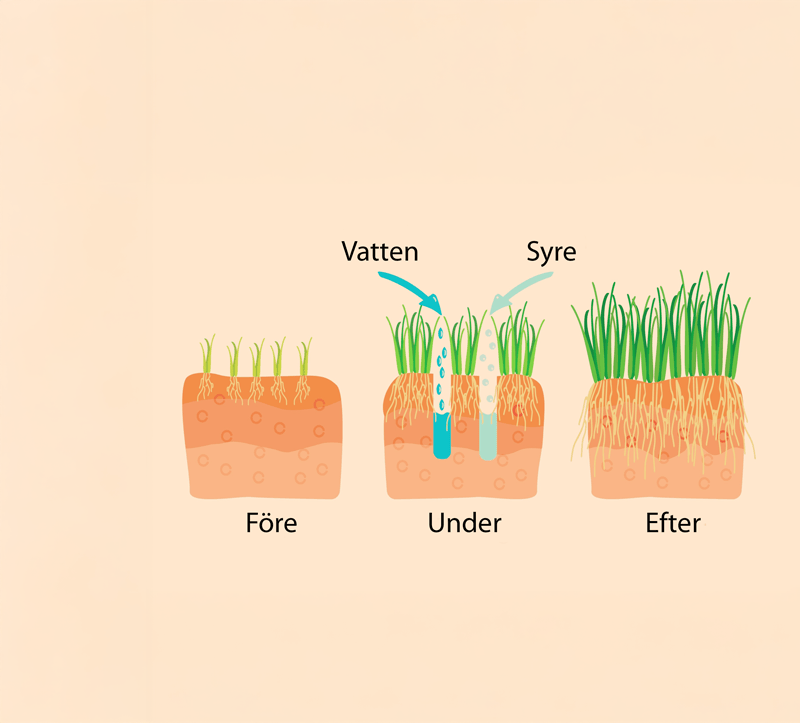 illustrativ bild om hur lufta gräsmatta fungerar