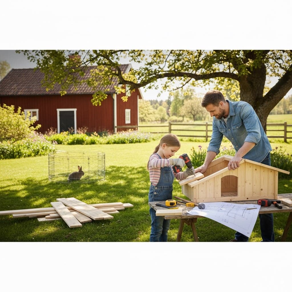 bygga kaninhus med hjälp av granngården